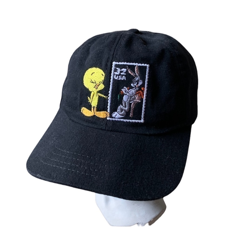 Vtg 90s Y2K Looney Tunes embroidered tweety bird baseball SnapBack bugs bunny